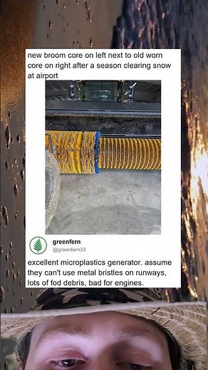 Airport Snow Broom New Vs Shredded After Season