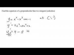 Find the equation of a perpendicular line to a tangent calculus