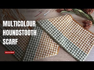 Houndstooth scarf🧣One row repeat super simple,Absolute beginner’s friendly #houndstooth#scarf #shawl