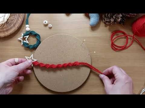 DIY Macramè wreath ornament half square knot/spiral knot