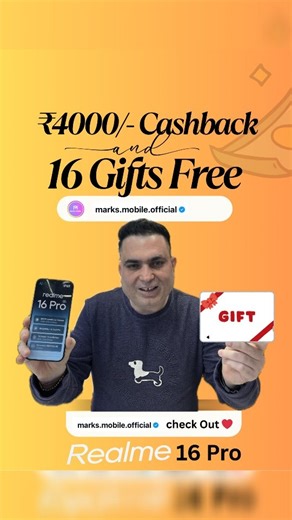 Manish devjani on Instagram: "Get the all-new Realme 16 Pro+ with an exciting offer! 🔥 Enjoy 16 FREE gifts 🎁 plus ₹4000 cashback 💸 Don’t miss this limited-time deal! 😍 👉 Hurry up and take home your Realme 16 Pro+ today 📍 Visit Mark’s Mobile, Near Mata Mandir Hashtags: #Realme16ProPlus #RealmeOffer #FreeGifts #CashbackDeal #MobileStore BestDeals SmartphoneSale"
