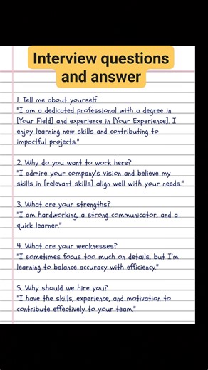 1M views · 4.5K reactions | Interview questions and answer tips_p73 #interview #interviewtips #interviewquestions | English Class | Facebook