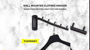 Folding Clothes Hanger Rack Wall Mount, Stainless Steel Laundry Clothes Drying Rack Wall Mount with Swing Arm, Wall Mounted Clothes Hanger Hook for Bedroom Closet Storage, Silver, 1 Pack