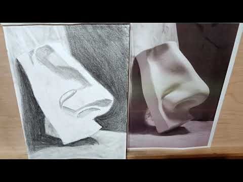 How to draw sketch clay nose Pencil Drawing.