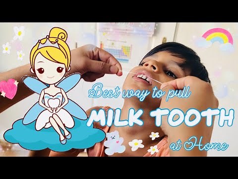 How to pull out a loose tooth easily at Home using Dental floss 🦷🧚🏻‍♀️Painless & Easy Extraction
