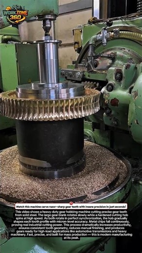 INSANE Gear Hobbing Machine Cuts Perfect Teeth in Seconds! #machining #factory #engineering