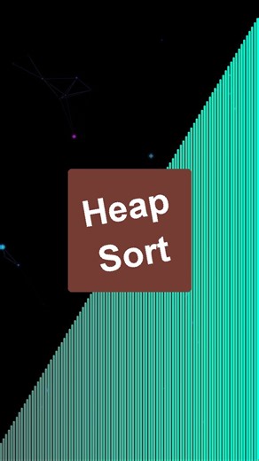 Bip Bop Bip Boop Algorithmic Sorting on Instagram: "O(n log n) like Merge Sort. In-place like Quick Sort. The best of BOTH worlds 💙 Heap Sort builds a max-heap — a binary tree where every parent is larger than its children. Then it extracts the maximum, drops it at the end, and repairs the tree. Repeat until sorted 🌳 Watch blue elements rise and sink through the heap structure as the largest values peel off one by one into their final positions. The tree shrinks, the sorted section grows 💙 Th