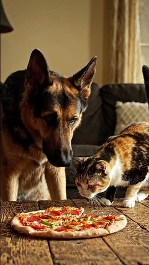 Cat vs Dog Pizza Battle #mindset #funny #viral