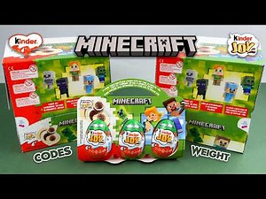 💚Kinder Joy MINECRAFT 2026 Unboxing! Codes & Weight Test! Surprise Eggs Toys Reveal!
