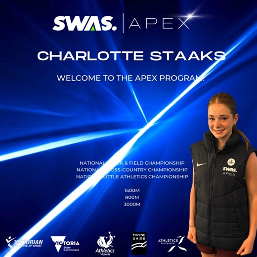 1K views · 17 reactions | Welcome to the SWAS - APEX program, Charlotte! As a national level competitor, we are excited to be part of Charlotte's team and look forward to supporting her throughout 2026! Applications for the SWAS - APEX program are open year-round to state and national level athletes. Head to swas.org.au/apex to learn more. | South West Academy of Sport | Facebook