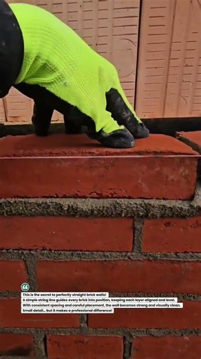 Perfect Brick Line Alignment Every Time! #construction #bricklaying #shorts