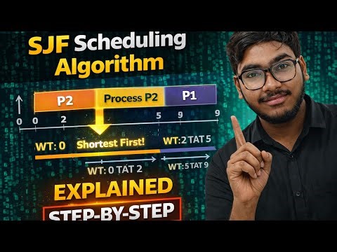 SJF Scheduling Algorithm Explained | Step-by-Step with Example