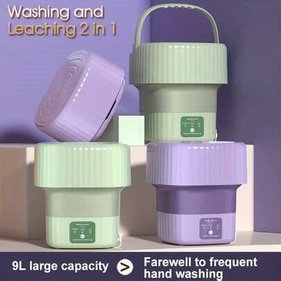Portable Washing Machine, Mini Washer,9L Upgraded Large Capacity Foldable Washer.Deep Cleaning Of Underwear, Baby Clothes And Other Small Clothes.Suitable For Apartments, Dormitories, Hotels.(Purple) | SHEIN