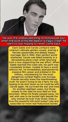 The King's Broken Heart: The Tragic Love of Clark Gable & Carole Lombard 💔✈️