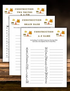 Construction Games, Construction Themed Games, Construction Party Games,printable Construction Activities, Construction Party Event Fun - Etsy