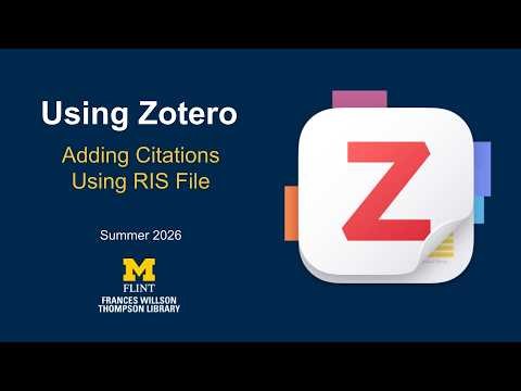 Adding Citations to Zotero Using RIS Files