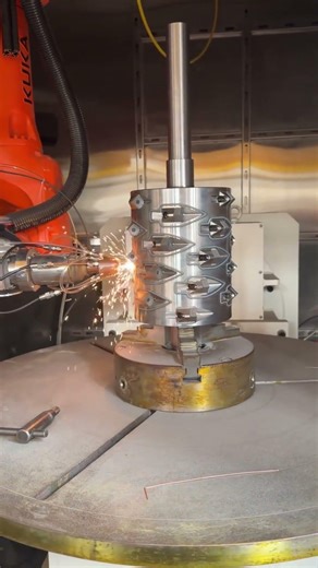 Laser Cladding Wear-Resistant Lines on Cutting Head Rotor | Extend Service Life #shorts