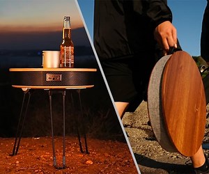 The Anka Spaces Folding Table Has Wireless Charger   Bluetooth Speaker Built in