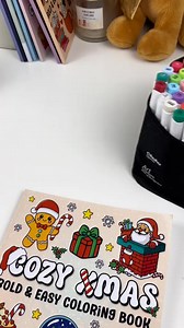 Rudolf the red nosed reindeer 🫎 cute coloring page from Cozy Xmas Coloring Book, ASMR coloring 209 #colorin #satisfyingcoloring #asmrcoloring | Colorwithrosey