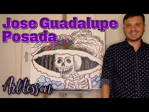 Jose Guadalupe Posada Art Lesson | How to Draw La Catrina Step by Step
