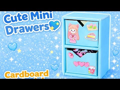 Cute Mini Drawer Organizer 😍 | Cardboard DIY Storage Box Tutorial #deskorganization #cutediytutorial