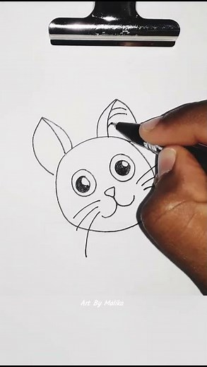 Cute cat face drawing 🐱 #shorts #drawing #viral