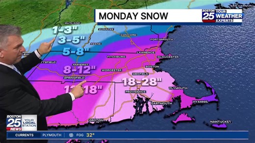 New snow map: Up to 28 inches of snow now possible for parts of New England