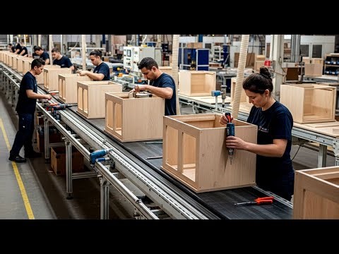 Inside a Furniture Factory: Making a Solid Oak Bread Cabinet [Full Process]