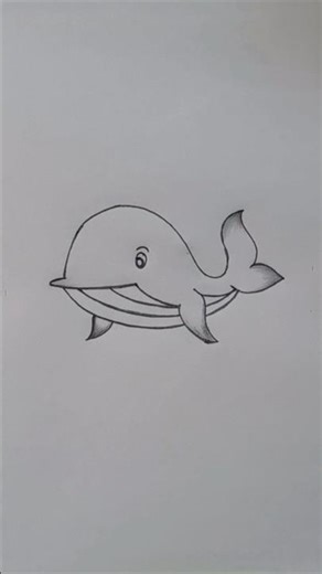 Dolphin Drawing .Easy Step by step #shorts #art #dolphin