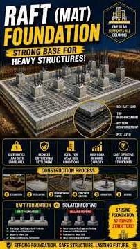 What is #Raft (Mat) #foundation ? | #rccfoundation #construction #trending #civilengineering #facts
