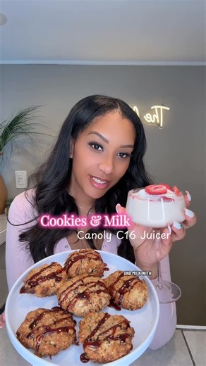 LowCarbieBarbie Nene on Instagram: "Gut Happy Cookies 🍪 with my Canoly 🥛 The creativity with my Canoly is crazy 🫶🏽✨ Comment “Canoly” and Head to your inbox for the link to your new juicer! Canoly can: Make milk Bake with the leftover pulp 🤤 Juice fruits & veggies Make ice cream/ 🍨 sorbet Baby! If you want to be healthy, this is what you need 🫶🏽🩷 Follow @lowcarbiebarbie.nene for more #juicingrecipes #fruitfast #keto"