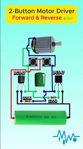 BC547 Motor Control 🔄 Forward & Reverse #Shorts #bc547 #motor #driver #electronicsprojects #motor