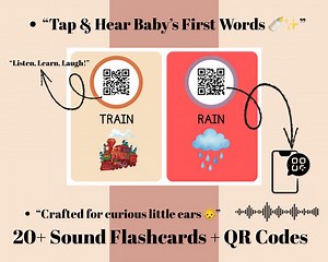 Baby First Words Flashcards With QR Sounds | Talking Flashcards for Toddlers | Montessori Language Learning | Printable Early Education Card - Etsy UK