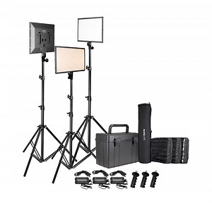 Nanlite Lumipad 25 Soft LED Panel 3Kit with Batteries Chargers Stands Grids and Hard Case