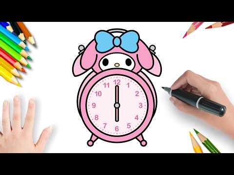 Como Desenhar a My Melody em Formato de Relógio Despertador (Muito Fácil)