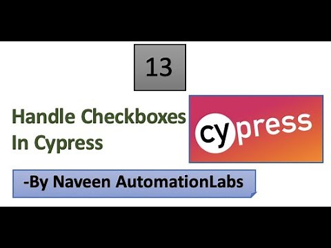Handle CheckBoxes in Cypress - Part -13