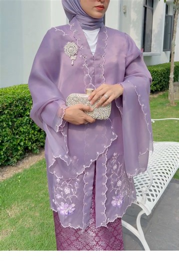 Code lavender kebaya organza