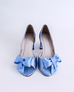 Cornflower Blue Wedding Shoes, Blue Bridal Shoes, Block Bridal Heels, Bow Wedding Shoes, Something Blue Shoes for Bride - Etsy