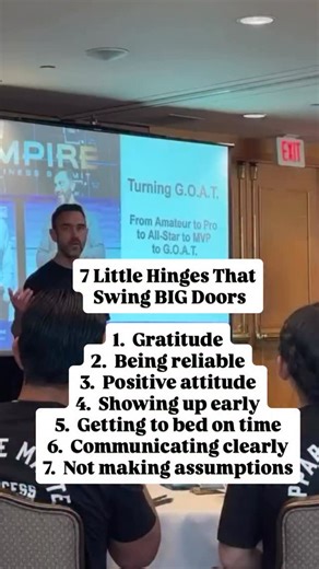 One more FREE tip here ⬇️… This little hinge swings huge doors… Plan tomorrow tonight. Because if you’re waking up and doing your to do list in the morning … you’re already too late for your hopes and dreams. Research shows of the greatest willpower discipline intention early in the morning And so if you’re doing your to-do list and figuring out what to do for the day, you’re already too late you’ve lost the day. You must plan tomorrow tonight. Take a few minutes and plan tomorrow tonight …so th