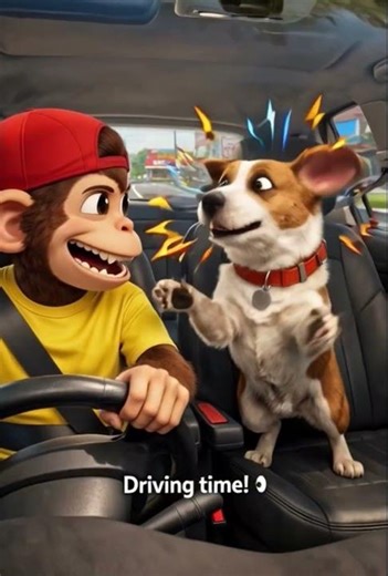 Coco Monkey & No Shouting in Car! 🗣️🚗🐒🐶 #viralvideo #trending #foryou