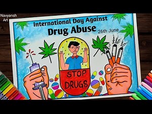 International Day Against Drug Abuse drawing / Say No To Drugs project / Drug Abuse Awareness poster