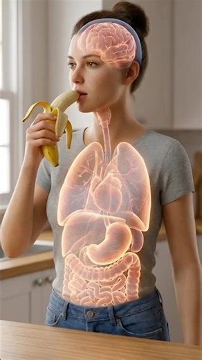 Banana Inside Woman's Body: The Digestion Process in 3D #anatomy