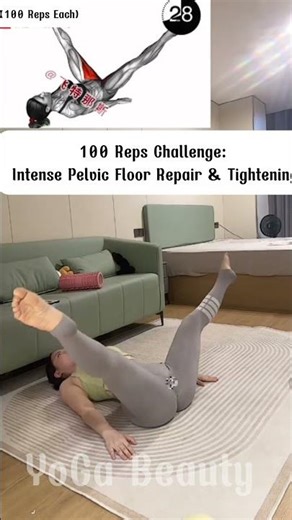 100 Reps Challenge: Intense Pelvic Floor Repair & Tightening