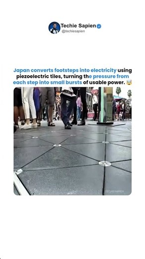 This Is How Japan Converts Footsteps Into Electricity Using Piezoelectric Tiles.🤯