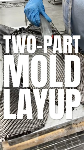 TWO-PART MOLD LAYUP #compositematerials #layup #carbonfiber