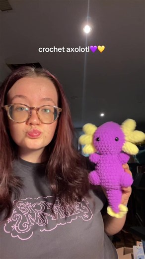 Crochet Axolotl Pattern — Purple & Yellow Amigurumi