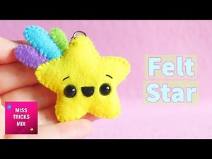 DIY: Cute Kawaii Star Felt Keychain | Kawaii Crafts | Felt Crafts.