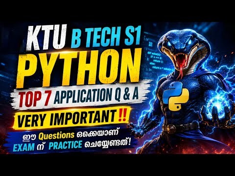 🐍 KTU S1 Python Top 7 Q&A 🔥Real World Questions • Real Exam Impact 💯🚀