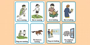 Verb Action Flash Cards Present Tense