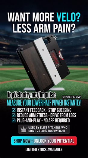 🚀 Unlock Your Hidden VELOCITY: Stop Guessing, Start Measuring! 🍌💥 Want to add serious MPH to your fastball? The secret isn’t just in your arm; it’s in the GROUND. 🌎👇 Introducing the Impulse Ground Force Trainer by TopVelocity! This isn’t just another training tool; it’s your personal force plate providing lab-quality data without the lab-quality price tag. Why it’s a game-changer: 📈 Instant Feedback: See exactly how much force your drive leg is putting into the ground on every rep. 🦍 Chas